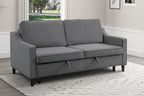 Homelegance 9428DG-3CL Winston porter Adelia dark gray velvet fabric sofa with pop up sleep area and fold down back