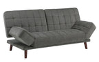 Homelegance 9435RF-3WD Winston porter Driggs gunmetal gray chenille fabric futon sofa folding back