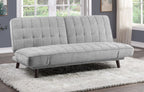 Homelegance 9435SV-3WD Winston porter Driggs silver gray chenille fabric futon sofa folding back