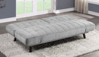Homelegance 9435SV-3WD Winston porter Driggs silver gray chenille fabric futon sofa folding back
