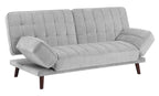 Homelegance 9435SV-3WD Winston porter Driggs silver gray chenille fabric futon sofa folding back