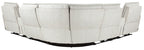 Homelegance  9444HMP-6SCPWH 6 pc Salida hemp white textured fabric sectional sofa with power recliner ends and console charging pad