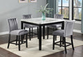 9445-5PC 5 pc Bridgend black finish wood white faux marble top counter height dining table set