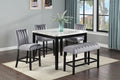 Bridgend Black Finish Wood 6-Piece White Faux Marble Top Counter Height Dining Table Set with Bench – 9445-6PC