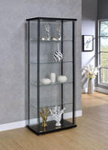 Coaster 950170 Latitude run trobeva black finish wood tempered glass 64" H curio cabinet 4 shelves