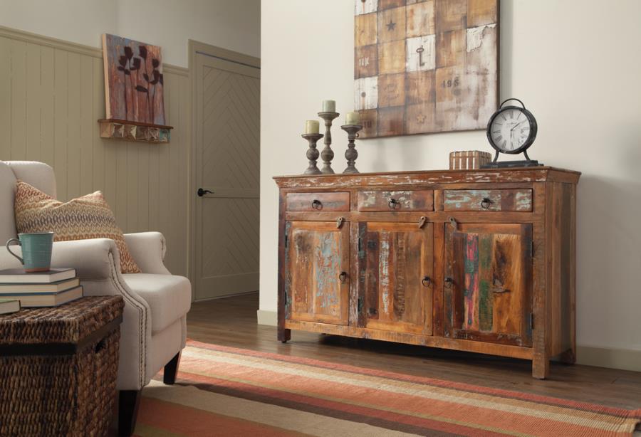 Harper 3-Door Reclaimed Wood Accent Cabinet Sideboard – 950367