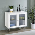 Coaster 950396 Nieta white high gloss finish wood cabinet with frosted glass doors