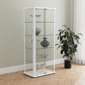 Coaster 950399 Aero white finish wood tempered glass curio cabinet 4 glass  shelves LED lighting