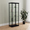Coaster 950400 Aero black finish wood tempered glass curio cabinet 4 glass  shelves LED lighting