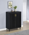 Coaster 950422 Brixton black finish wood 6 adjustable shelf shoe cabinet