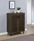 Coaster 950423 Brixton smoked oak finish wood 6 adjustable shelf shoe cabinet