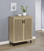 Coaster 950424 Brixton white oak finish wood 6 adjustable shelf shoe cabinet
