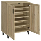 Coaster 950424 Brixton white oak finish wood 6 adjustable shelf shoe cabinet