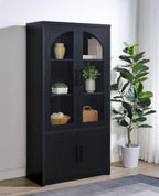 Coaster Black Tall LED Display Accent Cabinet with Arched Glass Doors – 950432