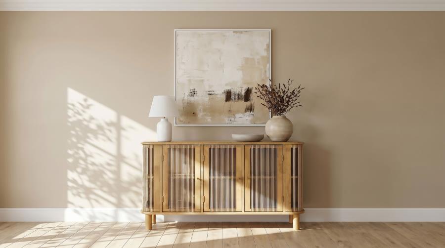 Coaster Ervine Natural Finish Rope Panel Accent Cabinet Sideboard – 950460