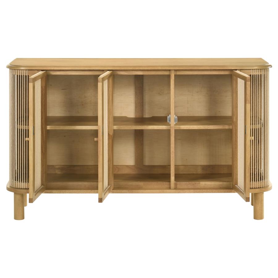Coaster Ervine Natural Finish Rope Panel Accent Cabinet Sideboard – 950460