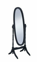 Coaster 950803 Black finish wood oval turned post free standing cheval bedroom dressing mirror