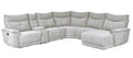 Homelegance 9509MGY-6LR5R 6 pc Tesoro mist gray textured fabric sectional sofa with recliners and chaise