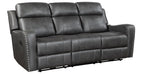 Homelegance Hazen Dark Grey Faux Leather Reclining Sofa & Love Seat Set – 9515DGY-SL