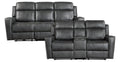 Homelegance Hazen Dark Grey Faux Leather Reclining Sofa & Love Seat Set – 9515DGY-SL