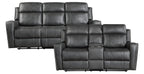Homelegance Hazen Dark Grey Faux Leather Reclining Sofa & Love Seat Set – 9515DGY-SL