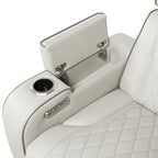 Homelegance 9516TPES-33L3RPWH 3 pc Bastrop fortuner taupe faux leather sectional sofa with power motion recliners LED lighting