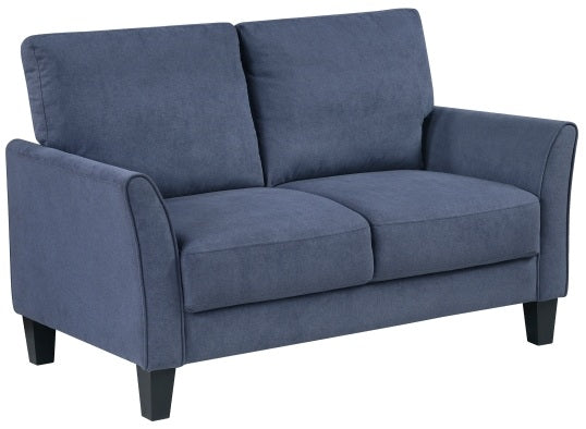 Homelegance Aliana Blue Textured Fabric Sofa and Love Seat Set with Flared Arms – 9519BUE-2PC