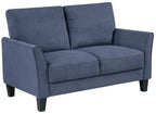 Homelegance Aliana Blue Textured Fabric Sofa and Love Seat Set with Flared Arms – 9519BUE-2PC