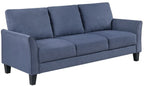 Homelegance Aliana Blue Textured Fabric Sofa and Love Seat Set with Flared Arms – 9519BUE-2PC