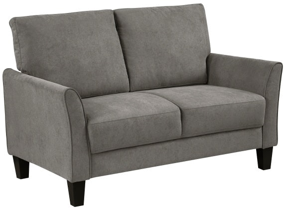 Homelegance Aliana Brownish Grey Textured Fabric Sofa and Love Seat Set with Flared Arms – 9519CHC-2PC