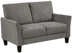 Homelegance Aliana Brownish Grey Textured Fabric Sofa and Love Seat Set with Flared Arms – 9519CHC-2PC