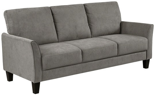 Homelegance 9519CHC-2PC 2 pc Aliana brownish grey textured fabric sofa and love seat set with flared arms