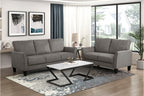 Homelegance Aliana Brownish Grey Textured Fabric Sofa and Love Seat Set with Flared Arms – 9519CHC-2PC