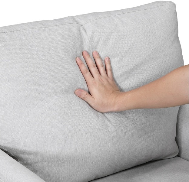 Homelegance 9519GRY-2PC 2 pc Aliana light grey textured fabric sofa and love seat set with flared arms