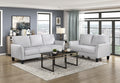 Homelegance 9519GRY-2PC 2 pc Aliana light grey textured fabric sofa and love seat set with flared arms