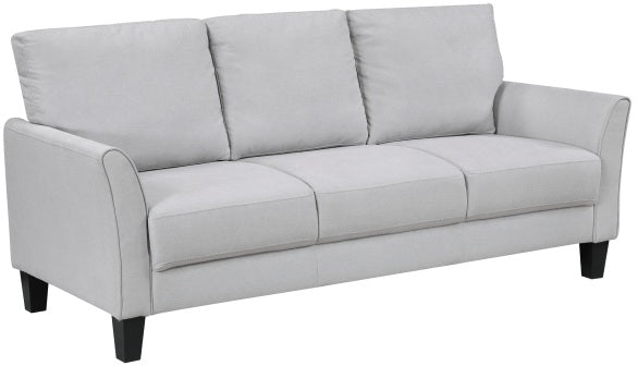 Homelegance 9519GRY-2PC 2 pc Aliana light grey textured fabric sofa and love seat set with flared arms