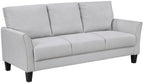 Homelegance 9519GRY-2PC 2 pc Aliana light grey textured fabric sofa and love seat set with flared arms