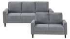 Hollarman Dark Gray Corduroy Sofa & Love Seat Set – 9520GRY-SL