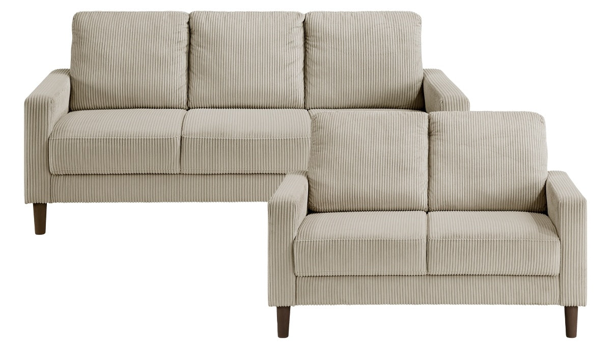Hollarman Taupe Corduroy Sofa & Love Seat Set – 9520TPE-SL