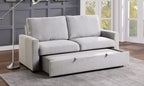 Homelegance 9525RF-3CL Winston porter price gray textured fabric sofa with pop up sleep area and fold down back