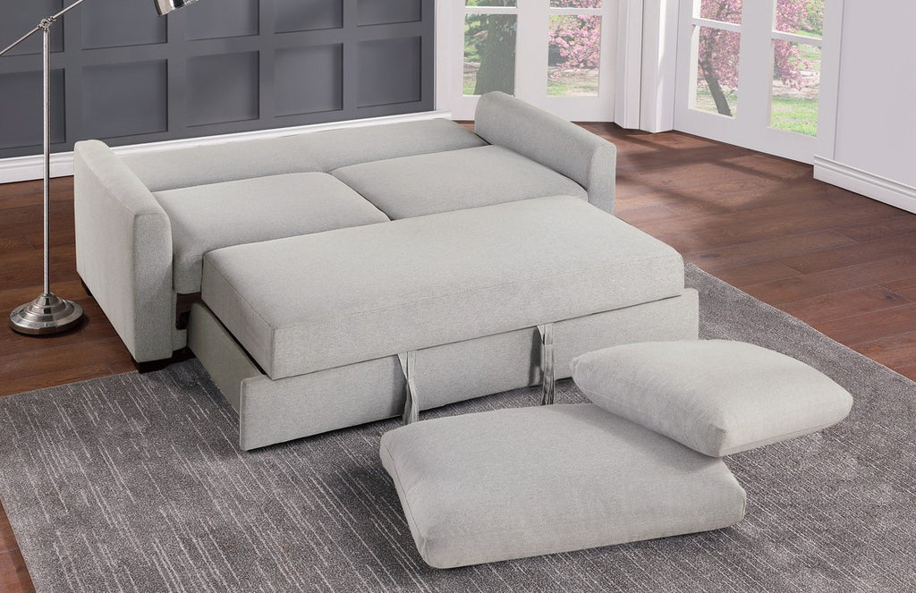 Homelegance 9525RF-3CL Winston porter price gray textured fabric sofa with pop up sleep area and fold down back