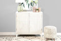 Coaster 953401 Everly quinn crafton white finish wood carved front doors console server buffet cabinet