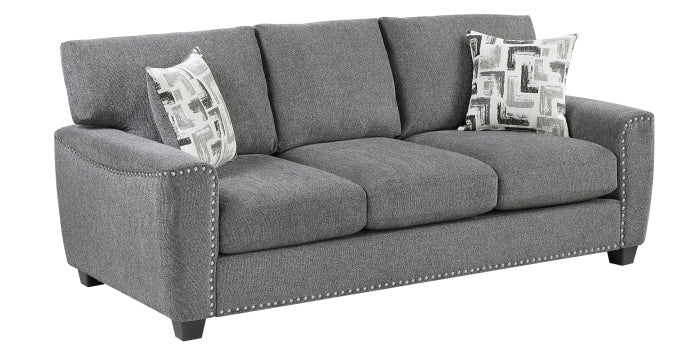 Silverton Grey Chenille Sofa & Love Seat Set – 9538DGY-SL