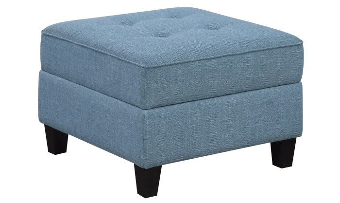 Homelegance 9557BUE-6SCOT  6 pc Garren blue textured fabric modular sectional sofa storage under seat and storage ottoman