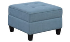 Homelegance 9557BUE-6SCOT  6 pc Garren blue textured fabric modular sectional sofa storage under seat and storage ottoman