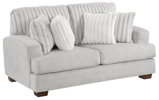Homelegance 9558LG-2PC 2 pc Santiago light grey textured fabric and corduroy fabric sofa and love seat set