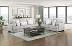 Homelegance 9558LG-2PC 2 pc Santiago light grey textured fabric and corduroy fabric sofa and love seat set