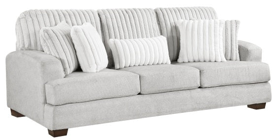Homelegance 9558LG-2PC 2 pc Santiago light grey textured fabric and corduroy fabric sofa and love seat set
