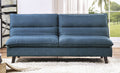 Homelegance 9560BU-3CL Winston porter Mackay blue textured fabric futon sofa folding back
