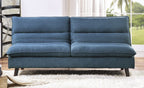 Homelegance 9560BU-3CL Winston porter Mackay blue textured fabric futon sofa folding back